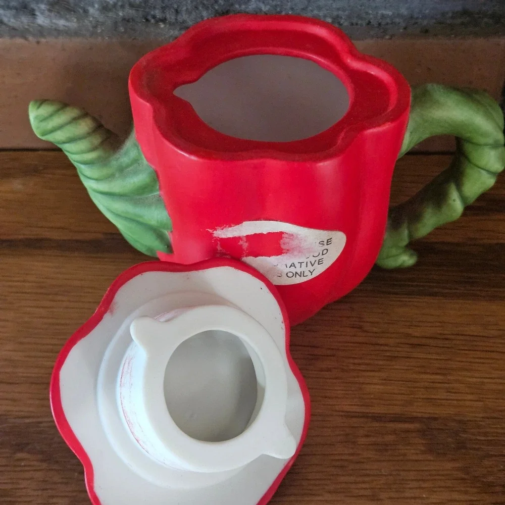 Avon Collectibles 1996 Red Pepper Teapot Trinket Box 3.75